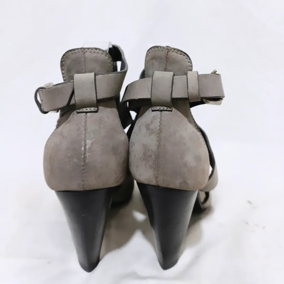 Allsaints Allsaints Benny Grey Leather High Heels Size US 7 / IT 37 - 3 Thumbnail