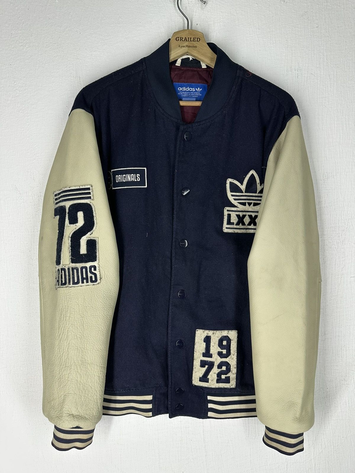 Adidas originals badge varsity jacket clearance