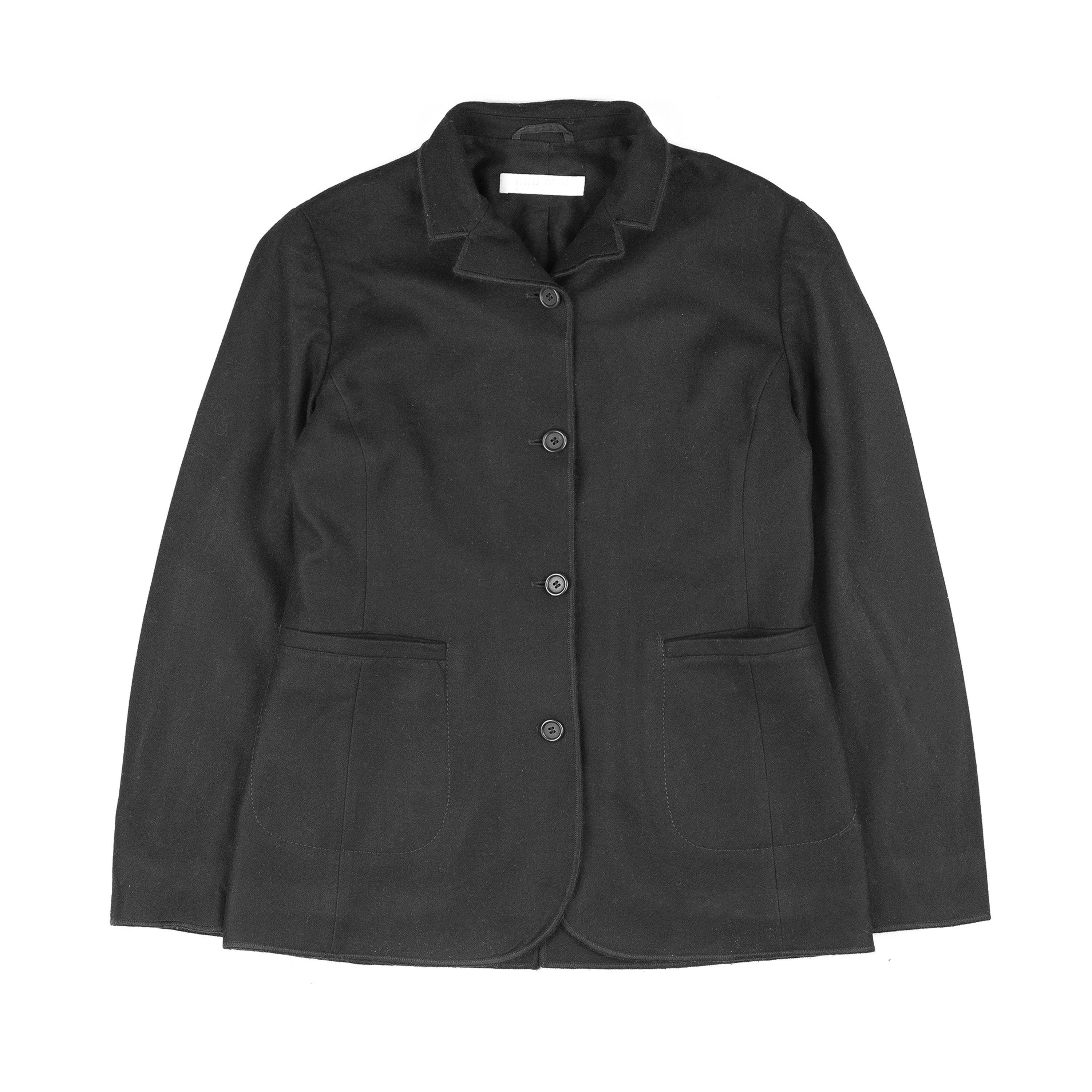 Miu Miu Miu Miu Black Wool Jacket (L) Size L / US 10 / IT 46 - 1 Thumbnail