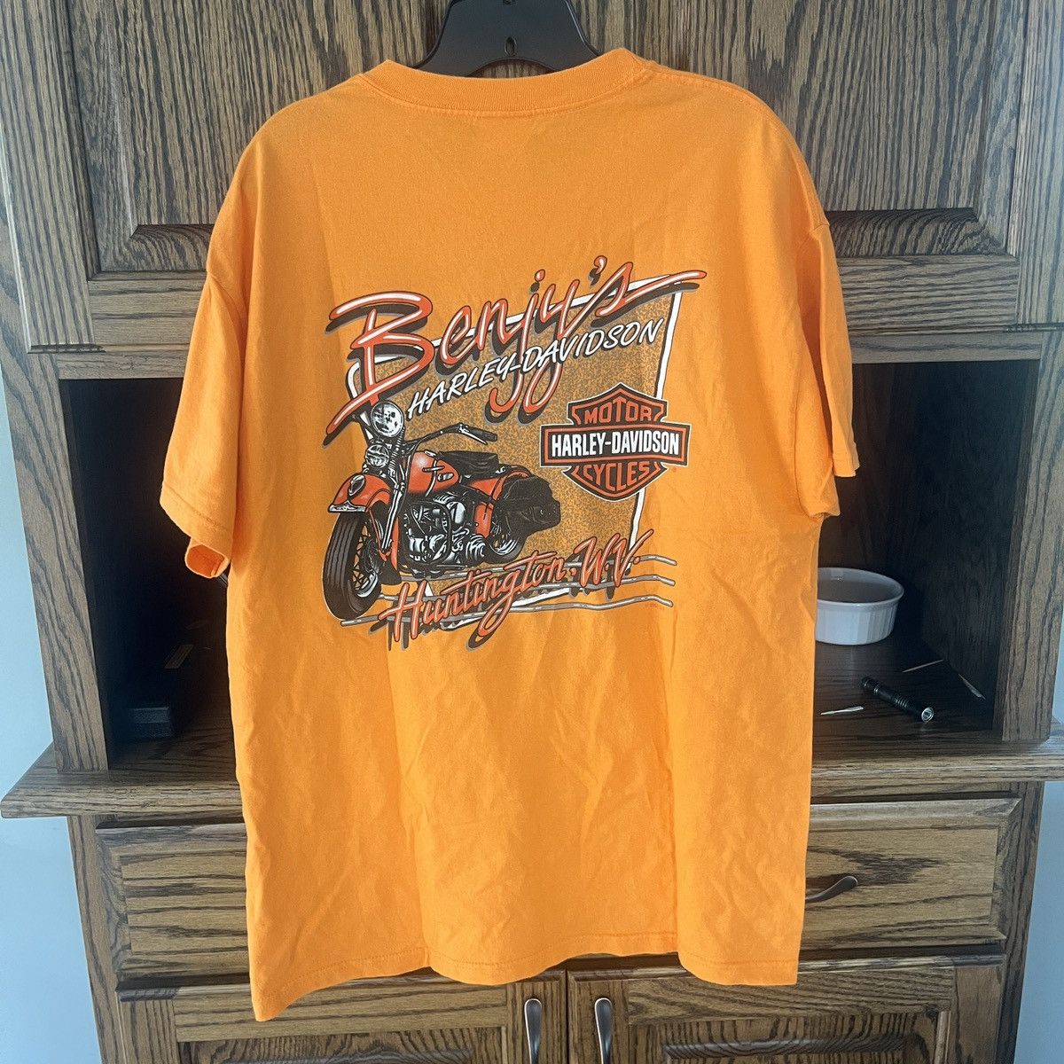 Harley Davidson 2006 Orange Eagle West Virginia T Shirt size large Size US L / EU 52-54 / 3 - 4 Thumbnail