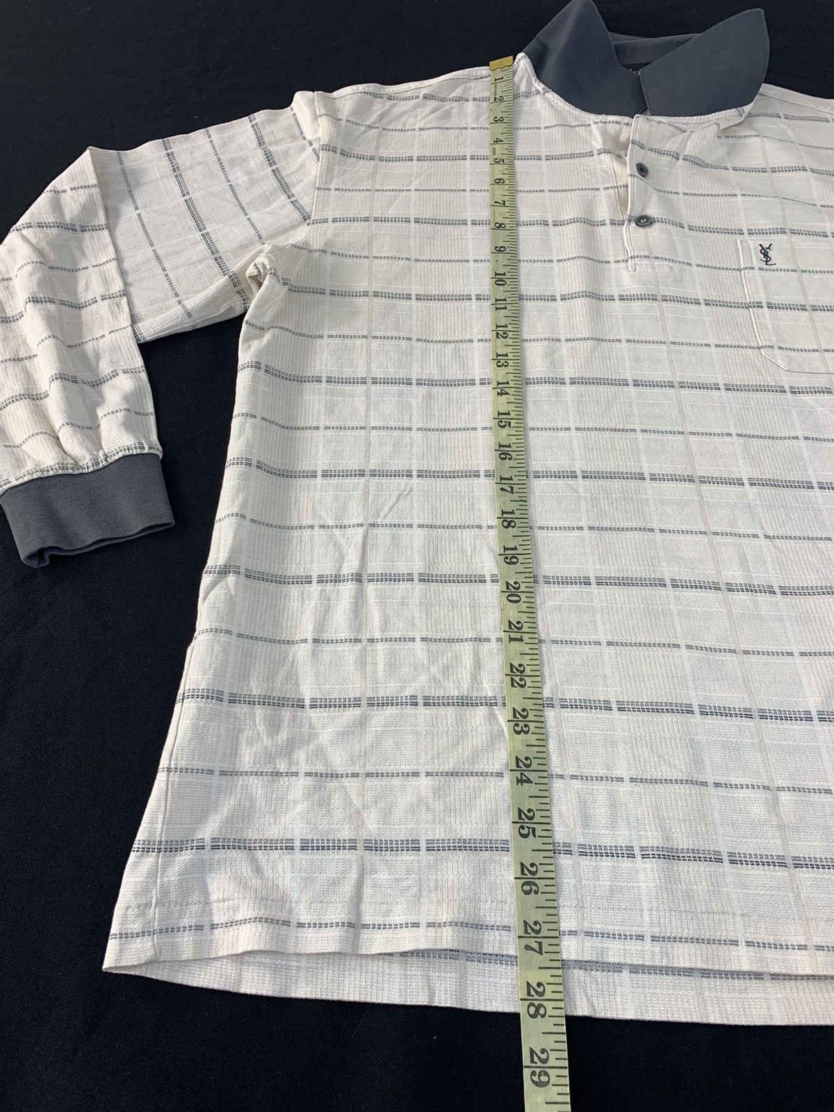 Vintage 90s Yves Saint Lauren Pour Homme Striped Pocket Polo Tee Size US XL / EU 56 / 4 - 10 Thumbnail