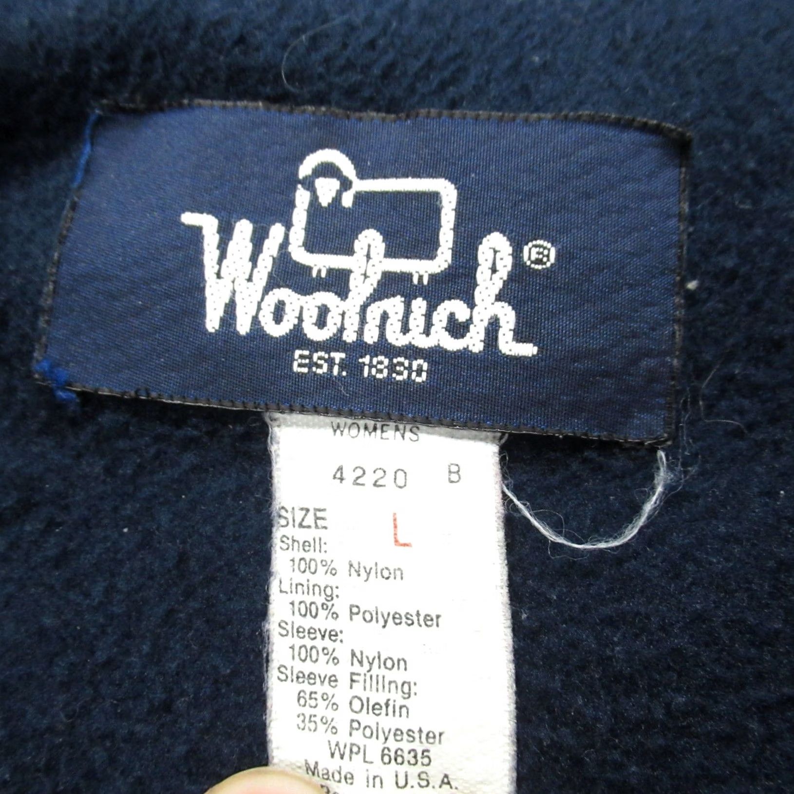 Vintage VINTAGE Woolrich Jacket Women L Blue Nylon Bomber Zip Pockets Fleece Lined Insulated Casual Autumn Winter Spring Size L / US 10 / IT 46 - 6 Thumbnail
