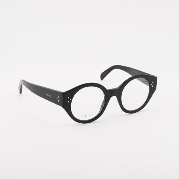 Celine Celine CL50123I 001 Eyeglasses Shiny Black 48mm Round Frame Size ONE SIZE - 7 Thumbnail