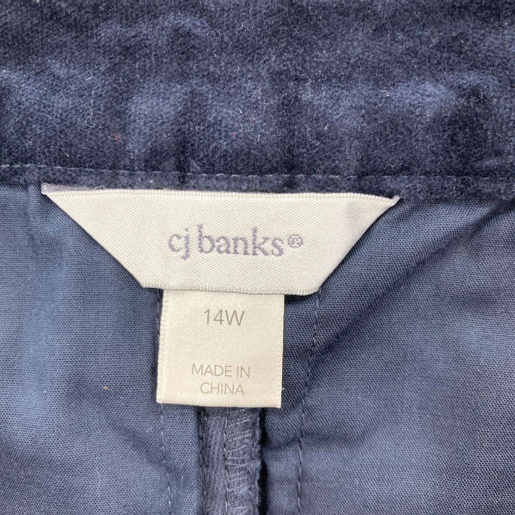 Velvet CJ Banks Pants Womens 14W Navy Blue Velvet The Perfect Pant Straight High Rise Size 36" / US 14 / IT 50 - 6 Thumbnail