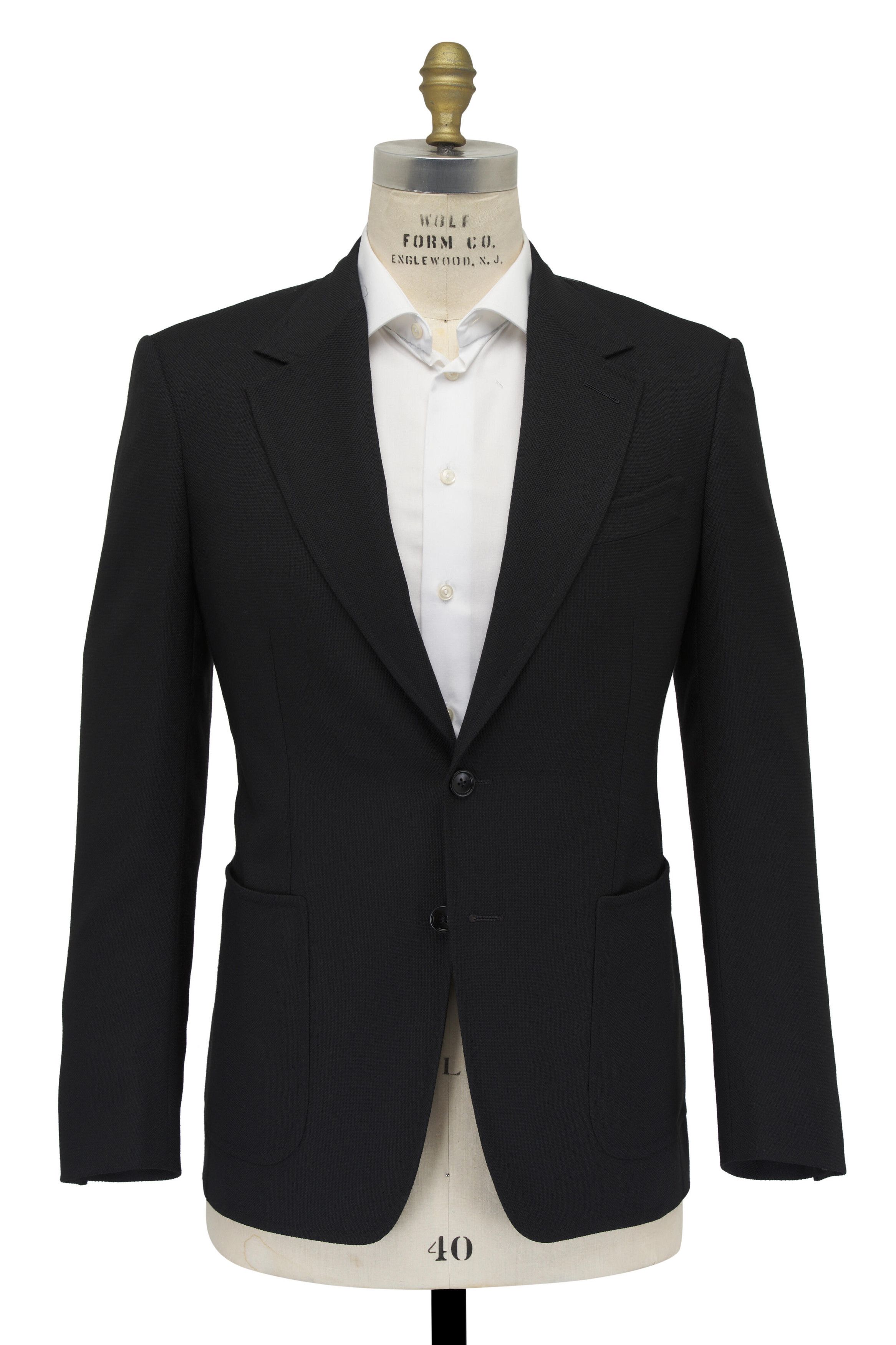 Tom Ford o1mtch0225 Shelton Wool Sportcoat in Black Size US L / EU 52-54 / 3 - 1 Thumbnail