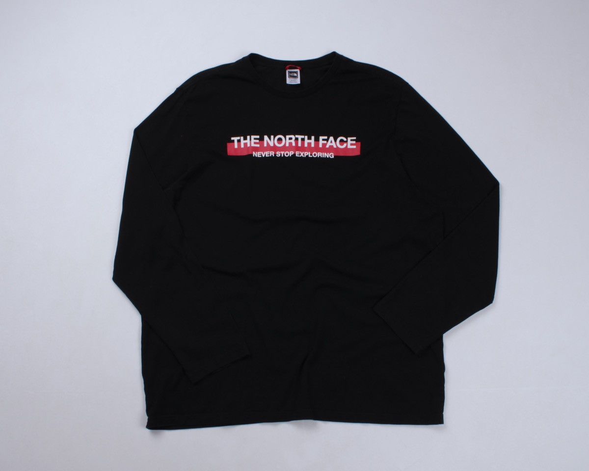 The North Face THE NORTH FACE Printed Logo Black Cotton Long Sleeve T-Shirt Size US XXL / EU 58 / 5 - 6 Thumbnail