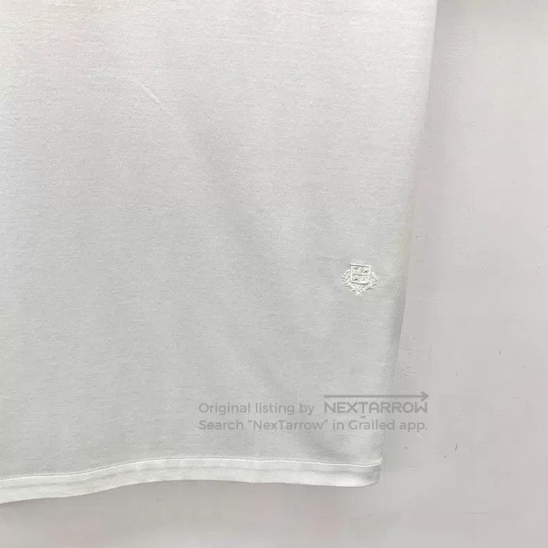 Loro Piana Loro Piana White Logo Embroidered Cotton Short Sleeve T-Sh Size US M / EU 48-50 / 2 - 4 Thumbnail