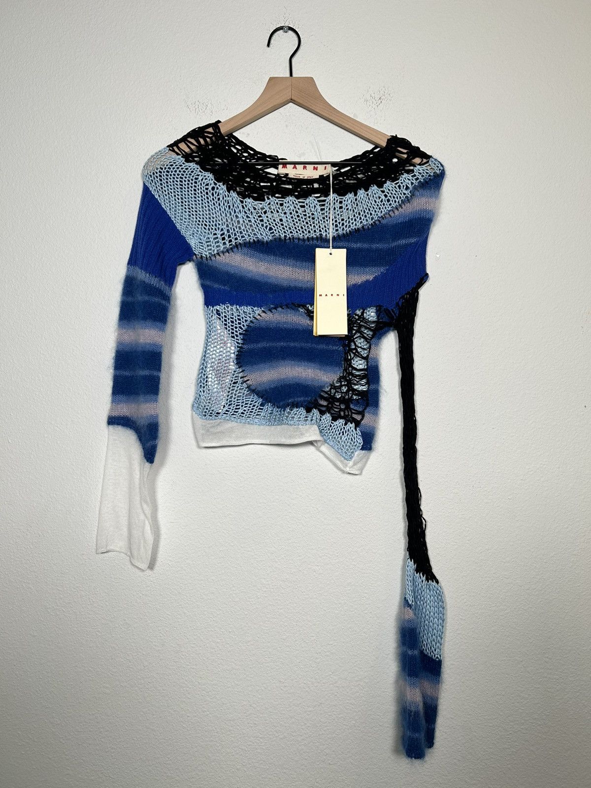 Marni MSRP: $1.4K NWT! Reconstructed grunge, mohair knit Size US S / EU 44-46 / 1 - 1 Thumbnail