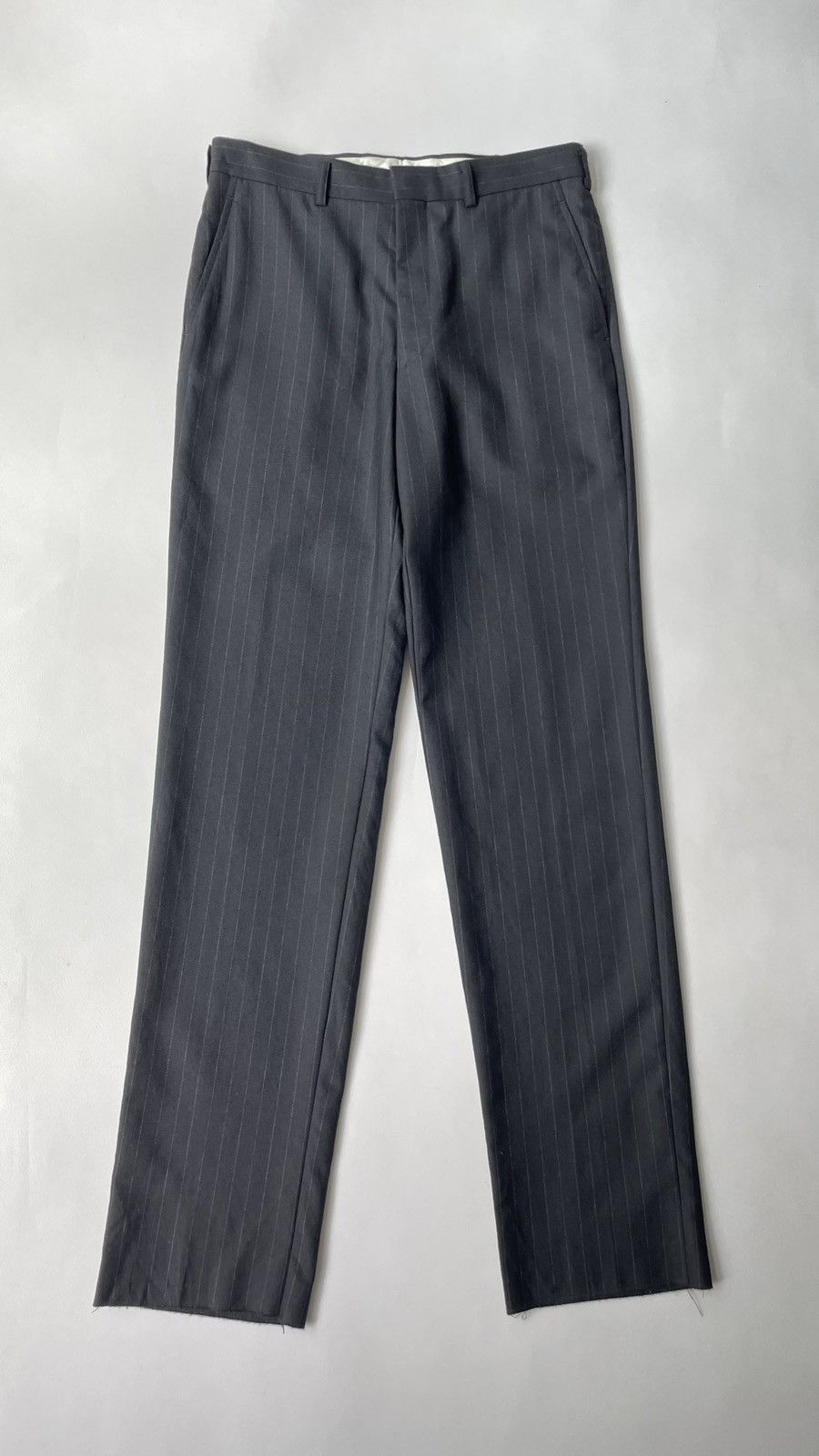 Comme des Garcons A/W 10 Black/Grey Pinstripe Wool Trousers Size US 32 / EU 48 - 2 Thumbnail