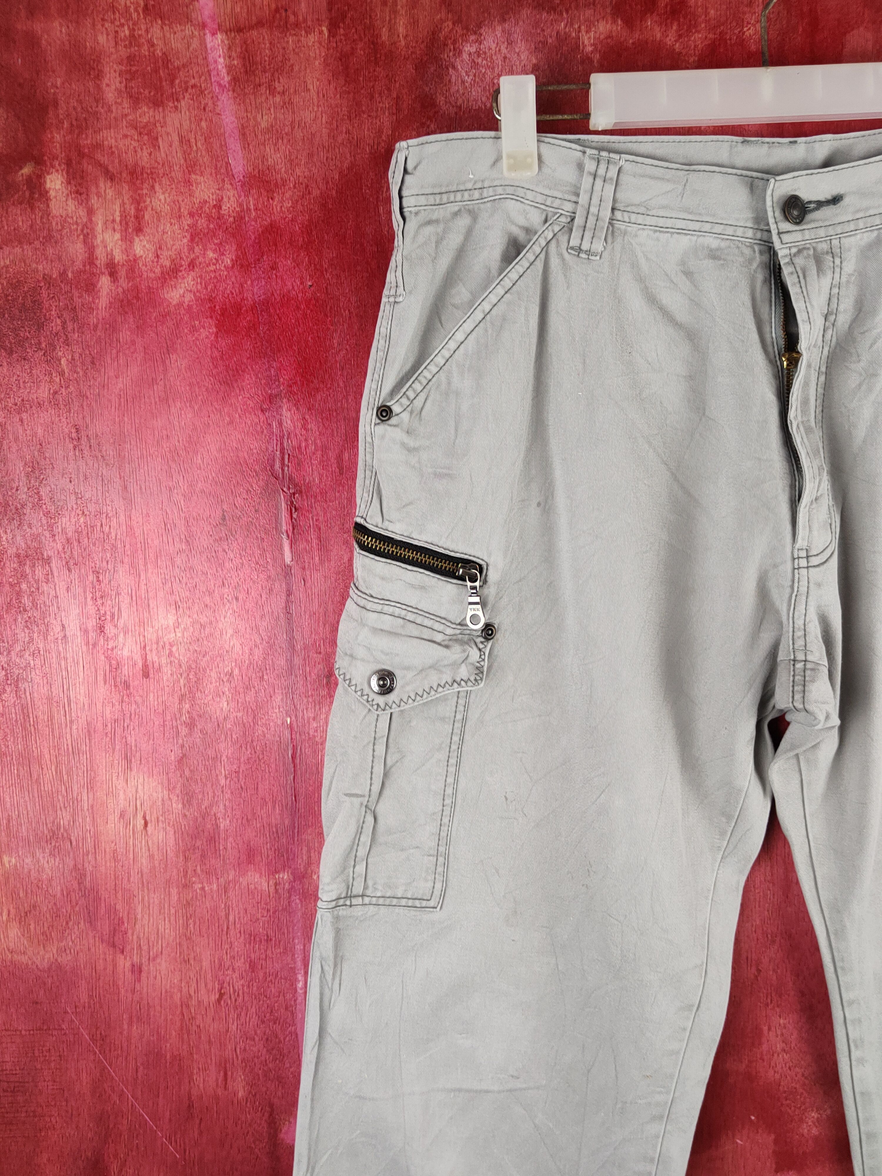 Japanese Brand GW Gray Multipocket Tactical Cargo Pants #S1457 Size US 34 / EU 50 - 3 Thumbnail