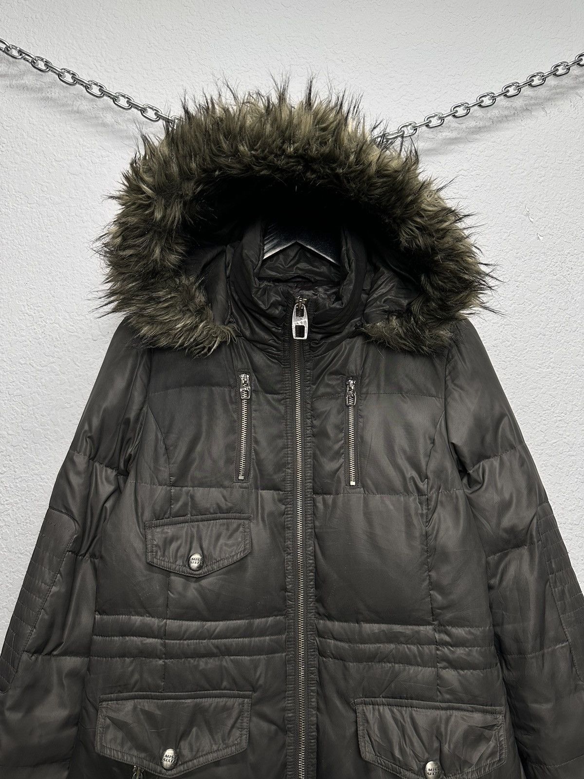 Miss Sixty Vintage Japan Military Fur Hood Jacket Y2K Utility Cropped Size S / US 4 / IT 40 - 2 Thumbnail