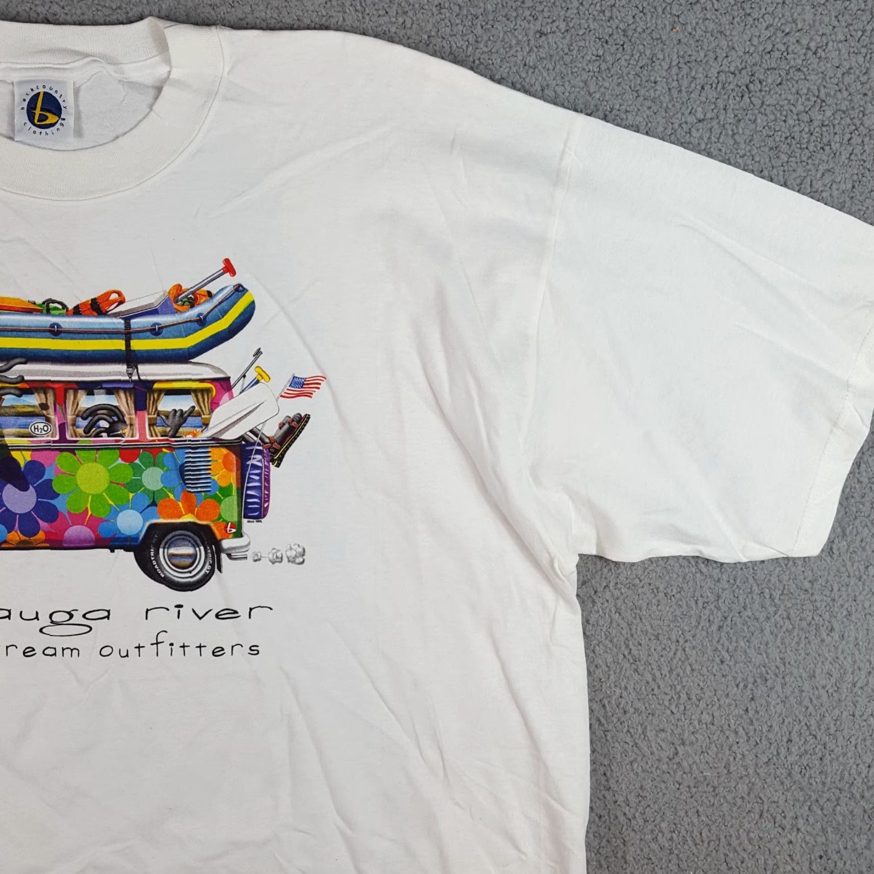 Vintage VINTAGE 90s Backcountry Clothing Watauga River Hippie VW Bus 2XL White T-Shirt Flower Nature Retro Mens Size US XXL / EU 58 / 5 - 5 Thumbnail