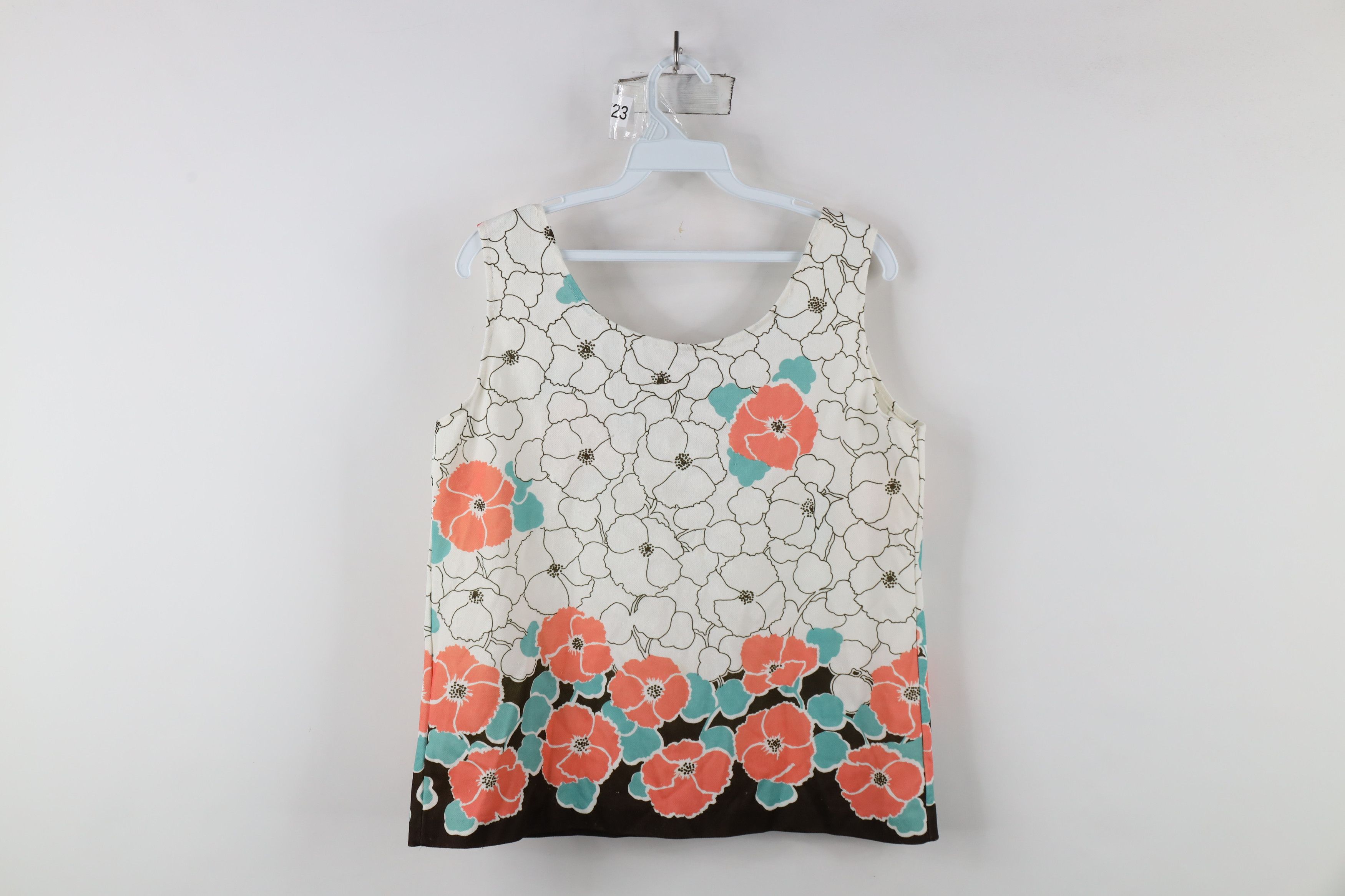 Vintage Vintage 70s Mid Century Modern MCM Flower Tank Top T-Shirt Size XL / US 12-14 / IT 48-50 - 12 Thumbnail
