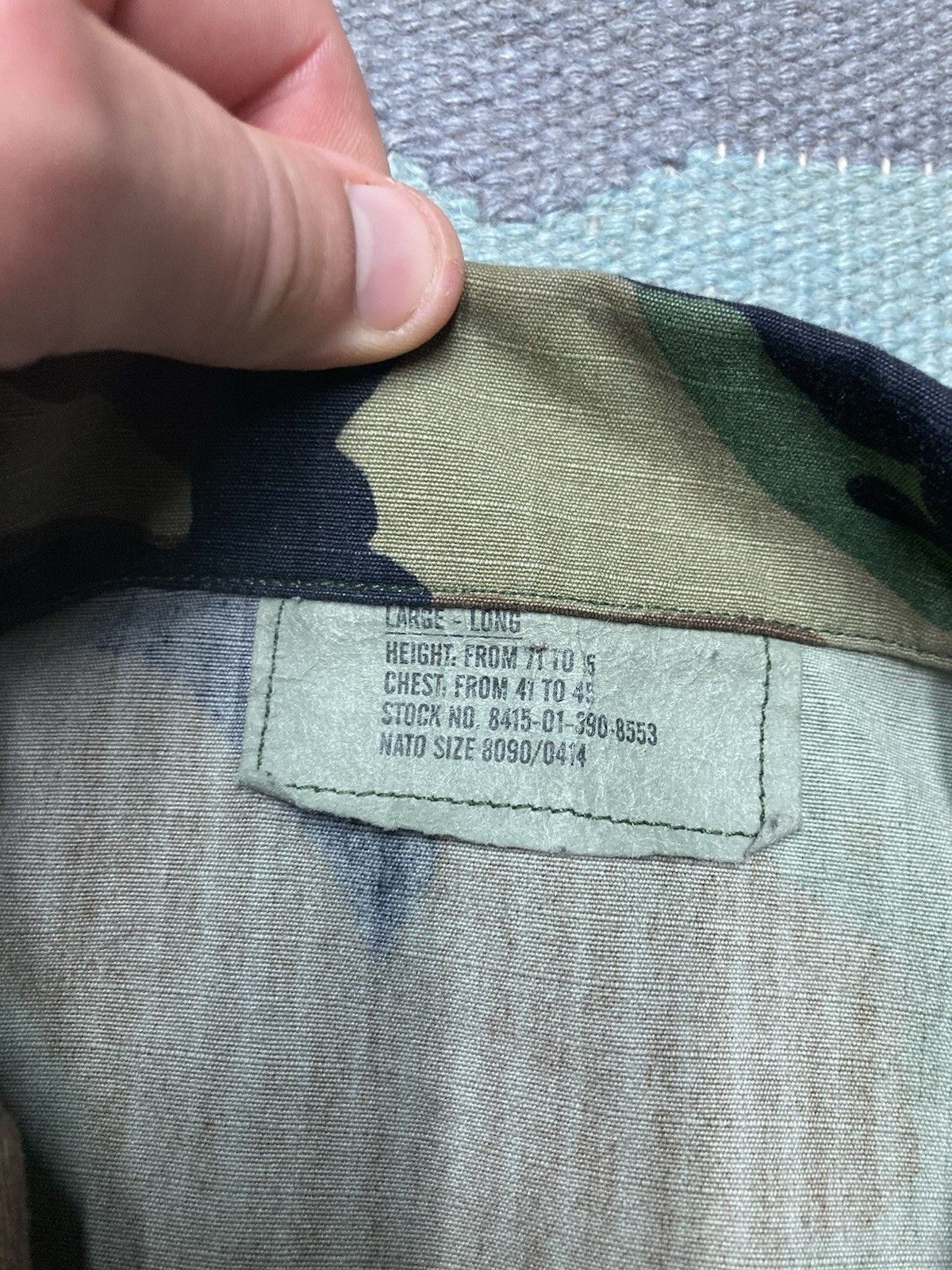 Vintage woodland camo military coat jacket hot weathr ripstop army L Size US L / EU 52-54 / 3 - 5 Thumbnail