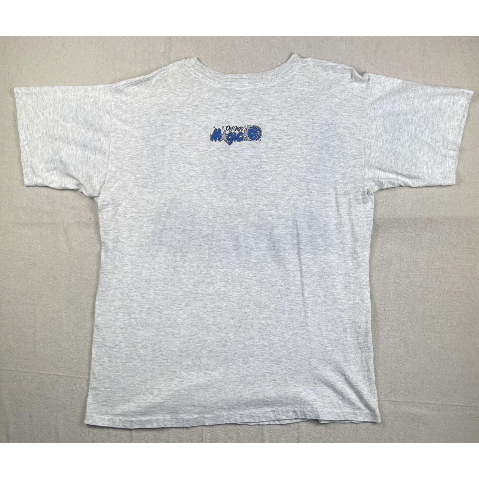 NBA VINTAGE Orlando Magic T Shirt XL 90s NBA AOP Spell Out Gray Cotton Single Stitch Men Shirts 1990s Shaquille O'Neal USA Salem Sportswear Deadstock Size US XL / EU 56 / 4 - 2 Thumbnail