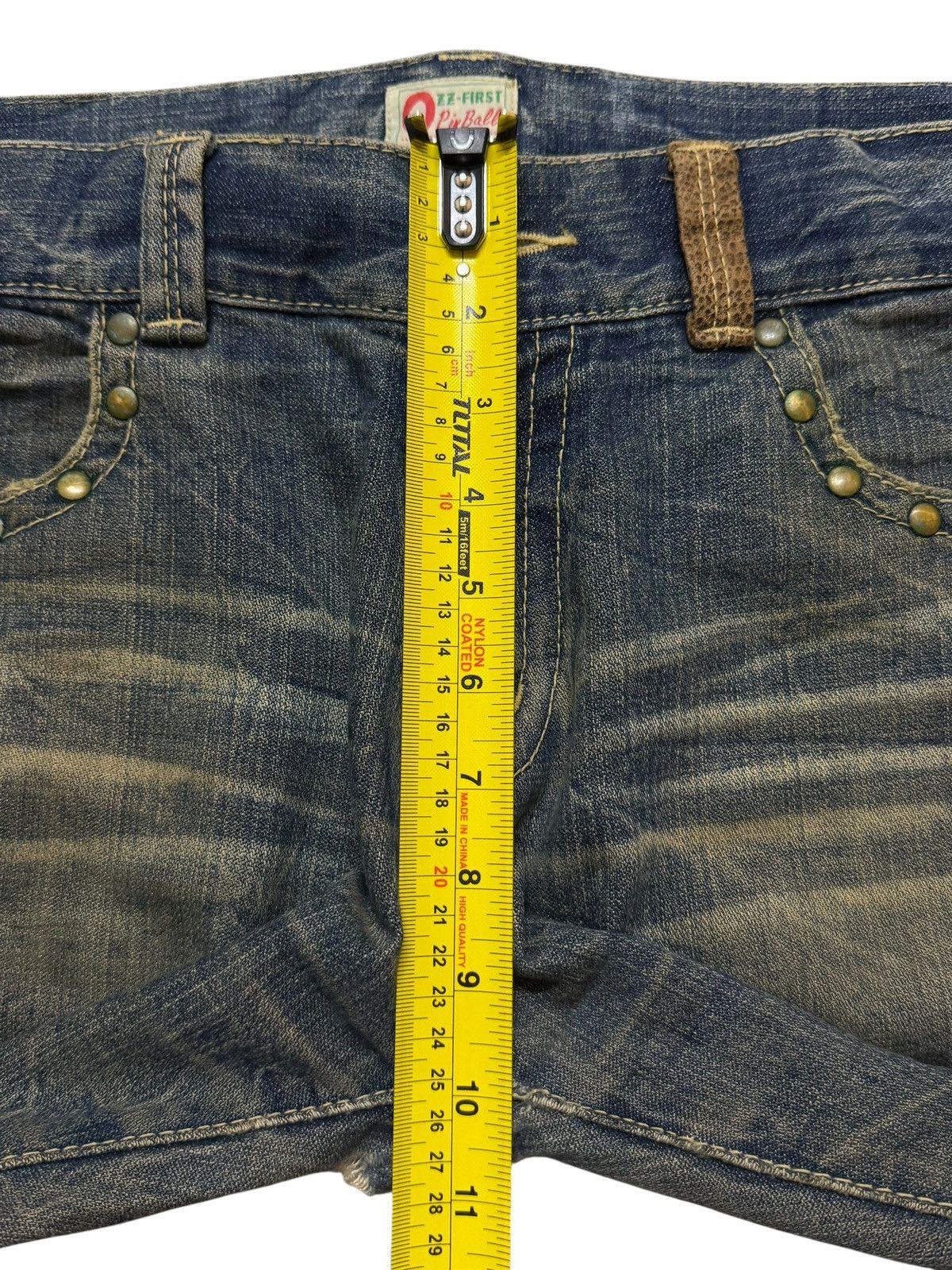 If Six Was Nine Vintage 90s Japanese Brand Honeycomb Distress Wide Leg Flare Size US 33 - 11 Thumbnail