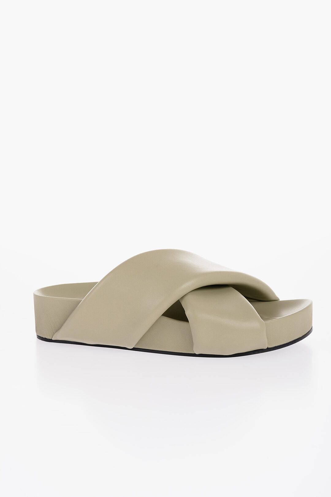 Jil Sander og1mm1225 Criss Cross Designed Leather Sandals in Beige Size US 6 / IT 36 - 1 Thumbnail