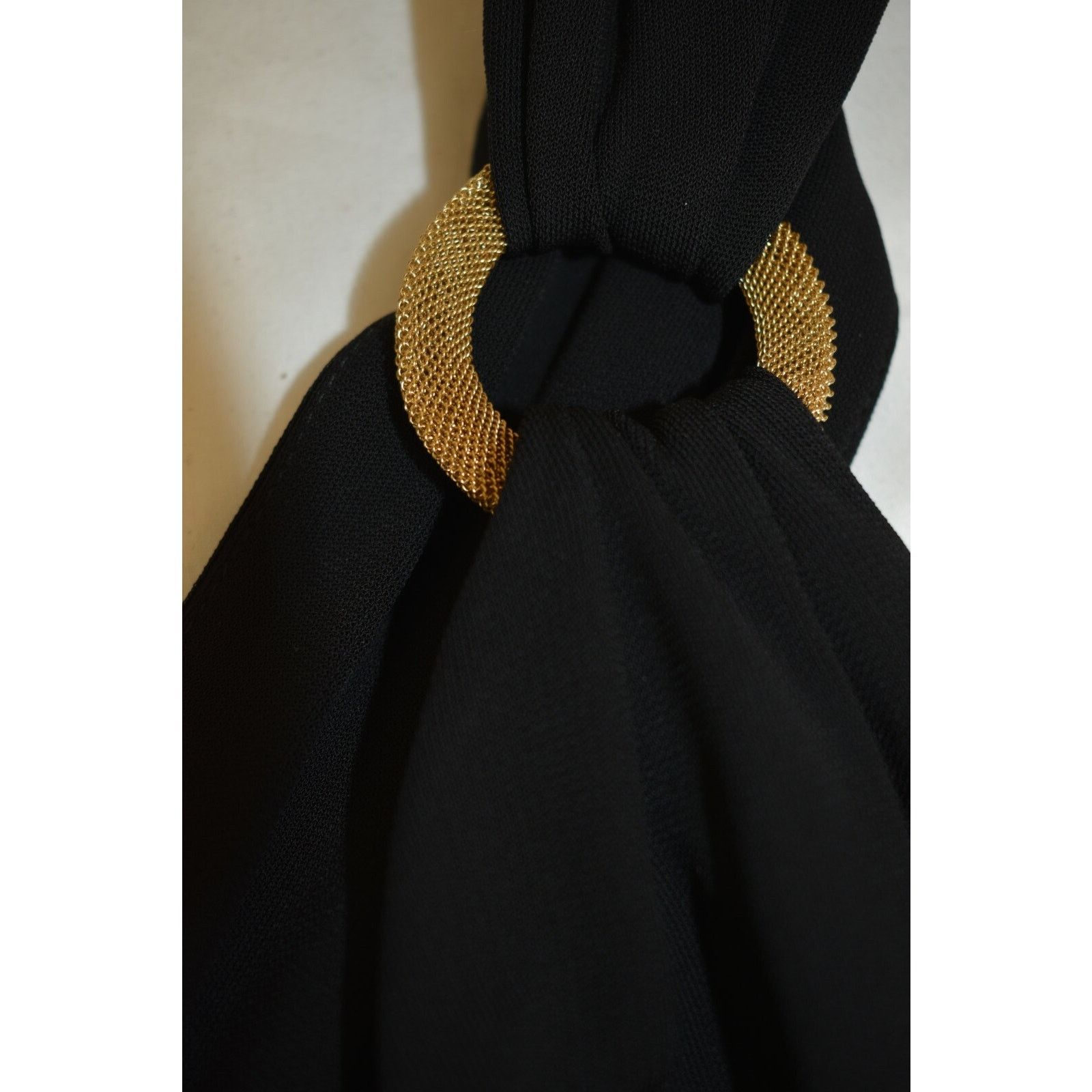 Versace VERSACE A55371 BLACK SILK GOLD RING DRESS BLOUSE TOP 44 IT Size XL / US 12-14 / IT 48-50 - 3 Thumbnail