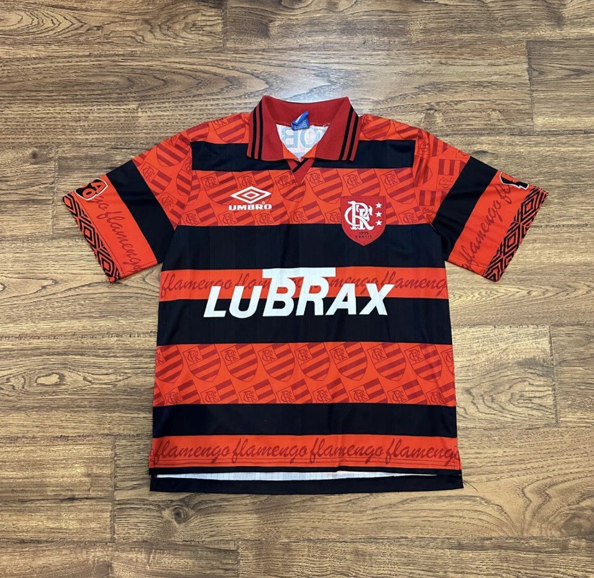 Umbro Vintage 1995 1996 Flamengo Home Soccer Jersey Size US L / EU 52-54 / 3 - 1 Thumbnail