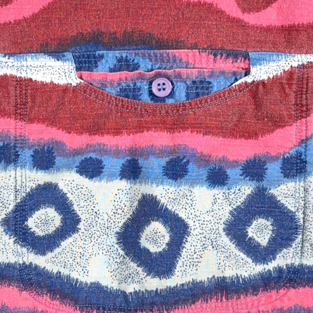 Vintage VINTAGE Warren Scott Shirt Adult XL Pink Blue Geometric Abstract 90s Button-Up with Pockets Men Size US XL / EU 56 / 4 - 3 Thumbnail