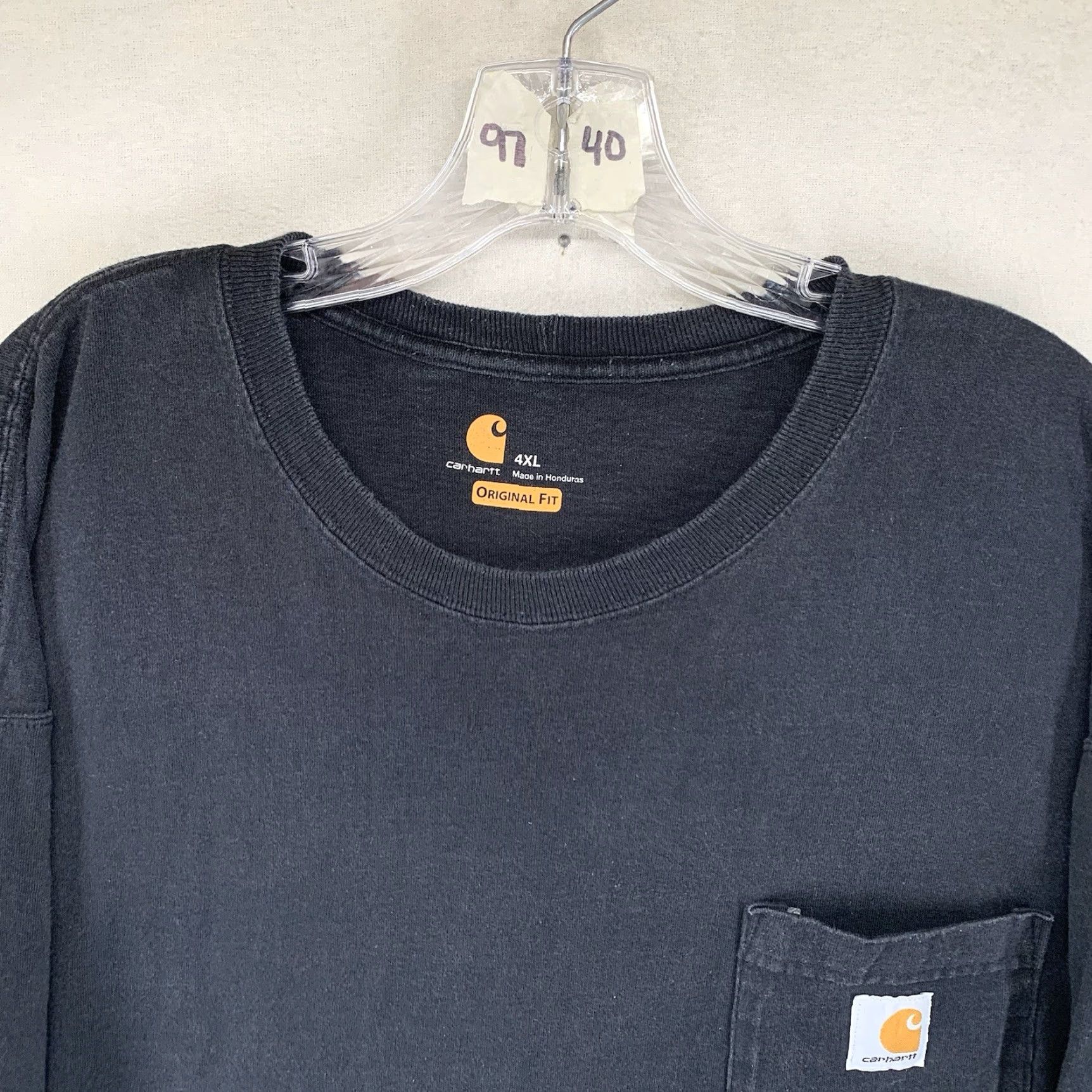 Carhartt Carhartt Mens Black 4XL Long Sleeve T-Shirt All Cotton Crew Neck Pockets Logo Heavyweight Regular Fit 4XL Mens Shirt Carhartt Men'S K87 Size US XXL / EU 58 / 5 - 5 Thumbnail