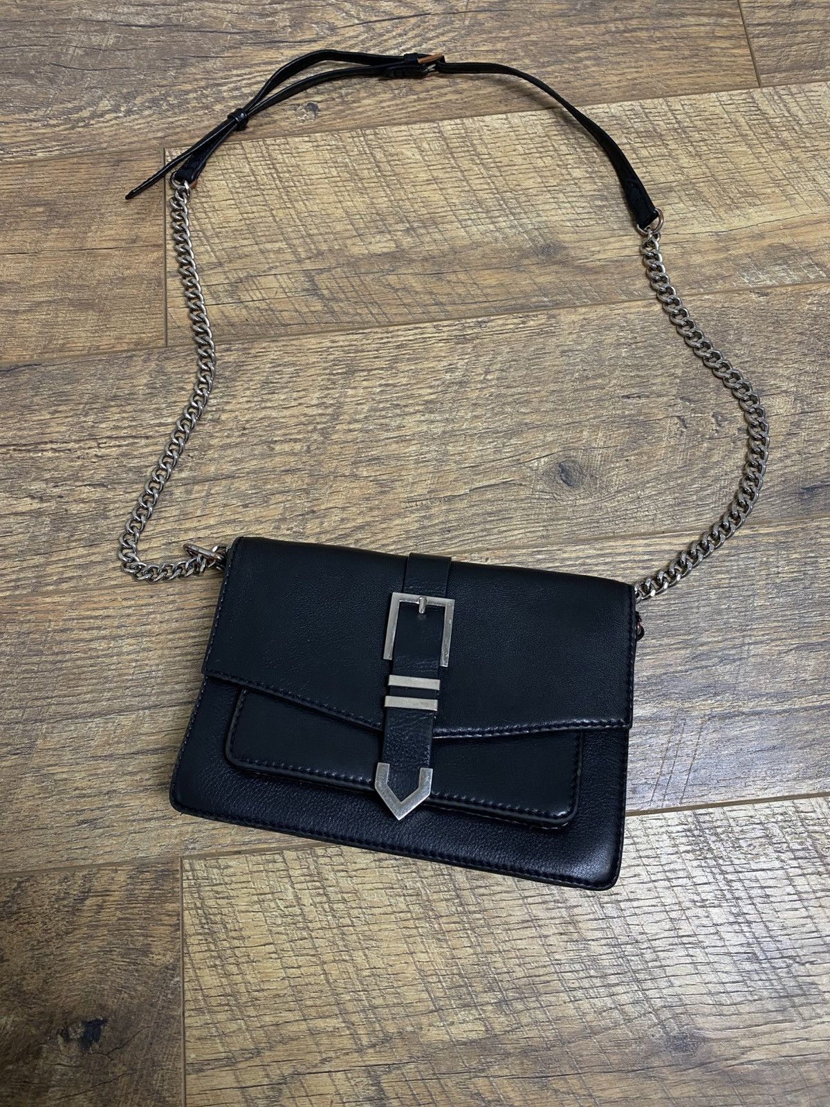 Japanese Brand Markberg Denmark Black Leather Crossbody Bag Silver Buckle Size ONE SIZE - 1 Thumbnail