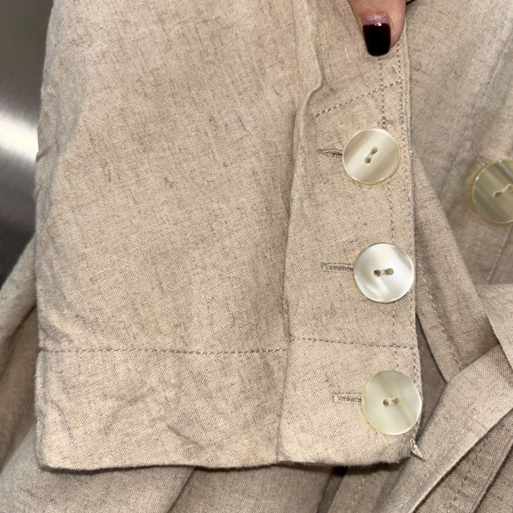 Free People VINTAGE Free People Meet Me In Montauk Linen Duster Sand S Button Up Belt Pockets Tan Size ONE SIZE - 4 Thumbnail