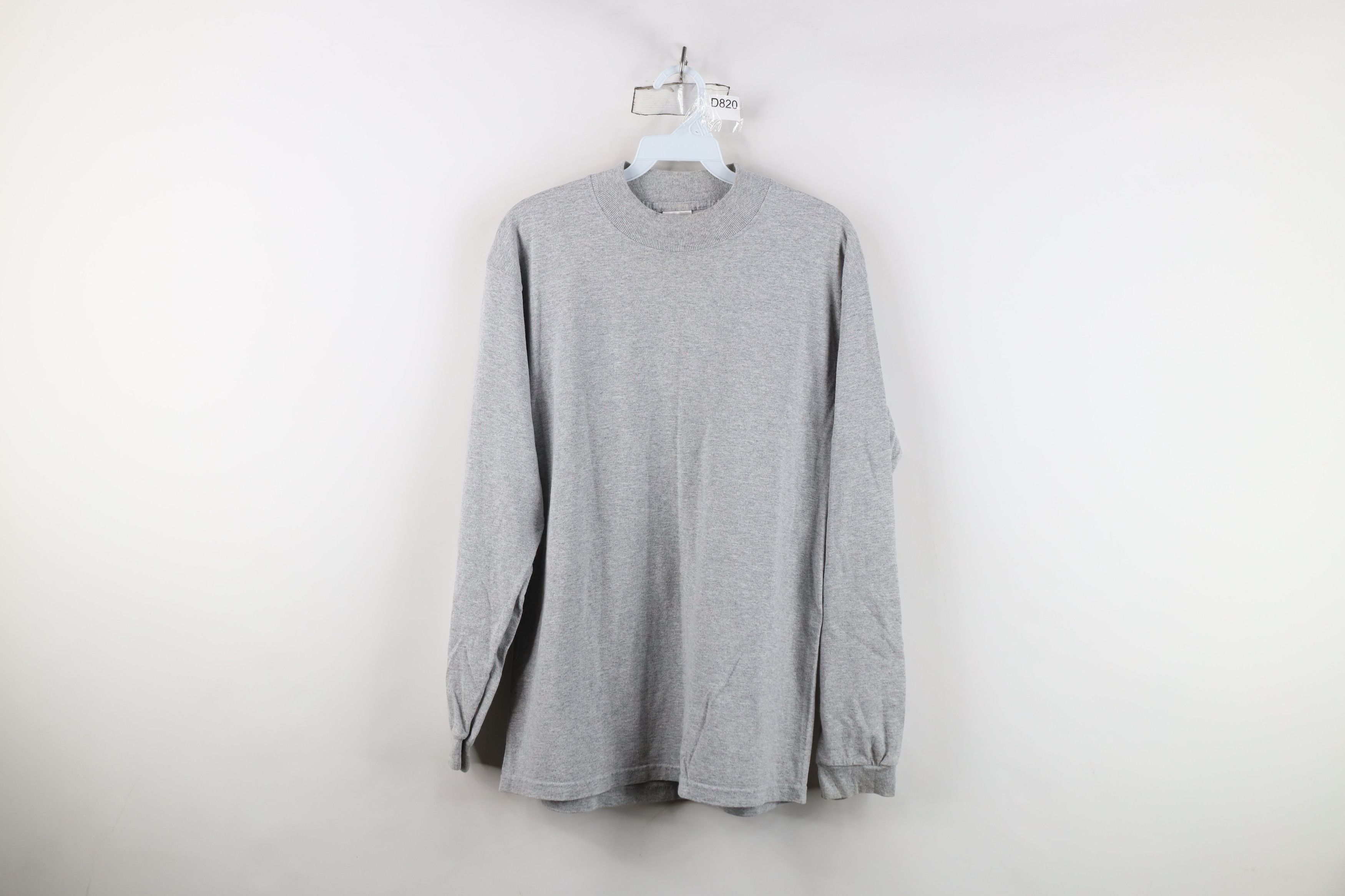 Vintage Vintage 90s Streetwear Mock Neck Long Sleeve T-Shirt Gray Size US M / EU 48-50 / 2 - 1 Thumbnail
