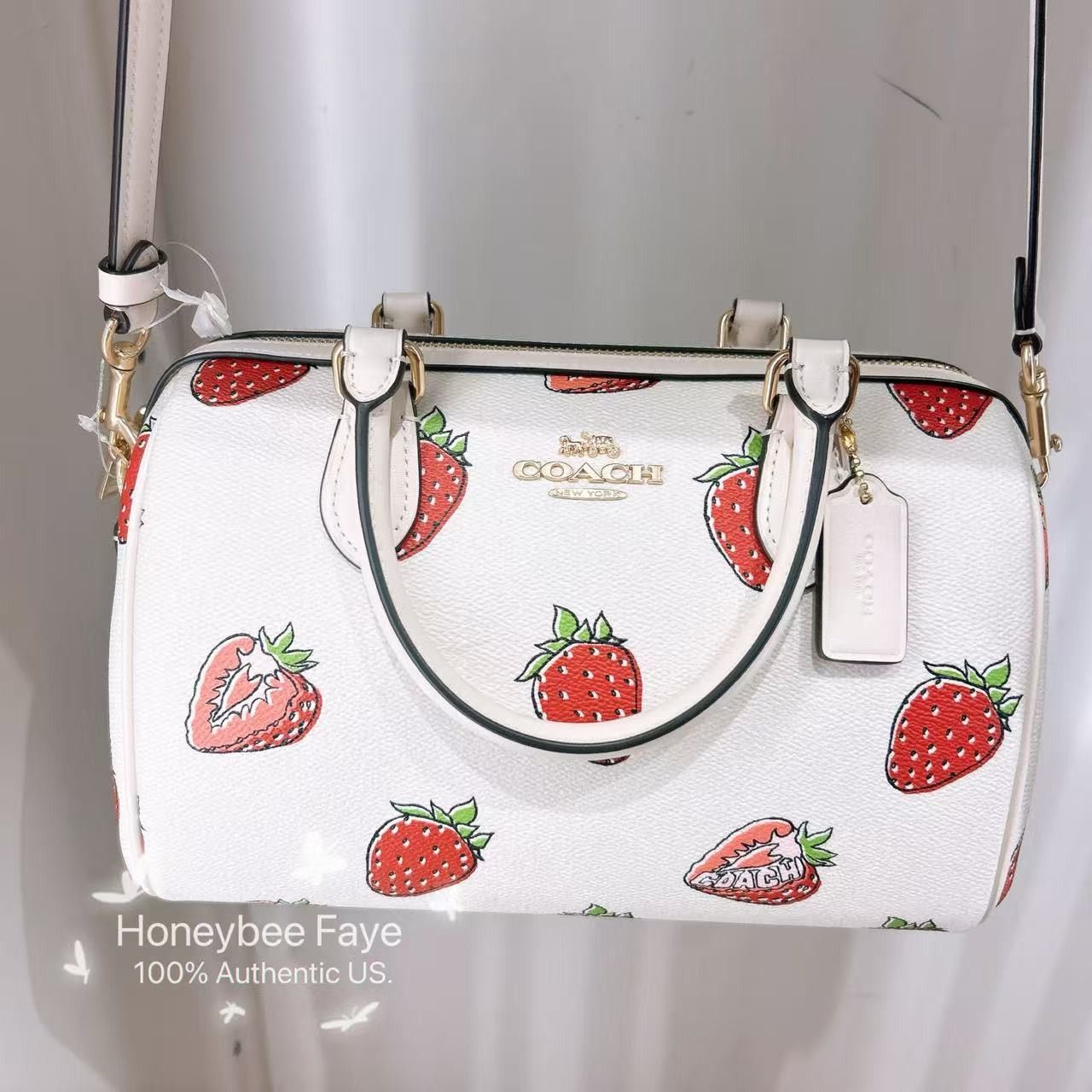 Coach Rowan Satchel Bag With Strawberry Print CAL63 Size ONE SIZE - 2 Thumbnail