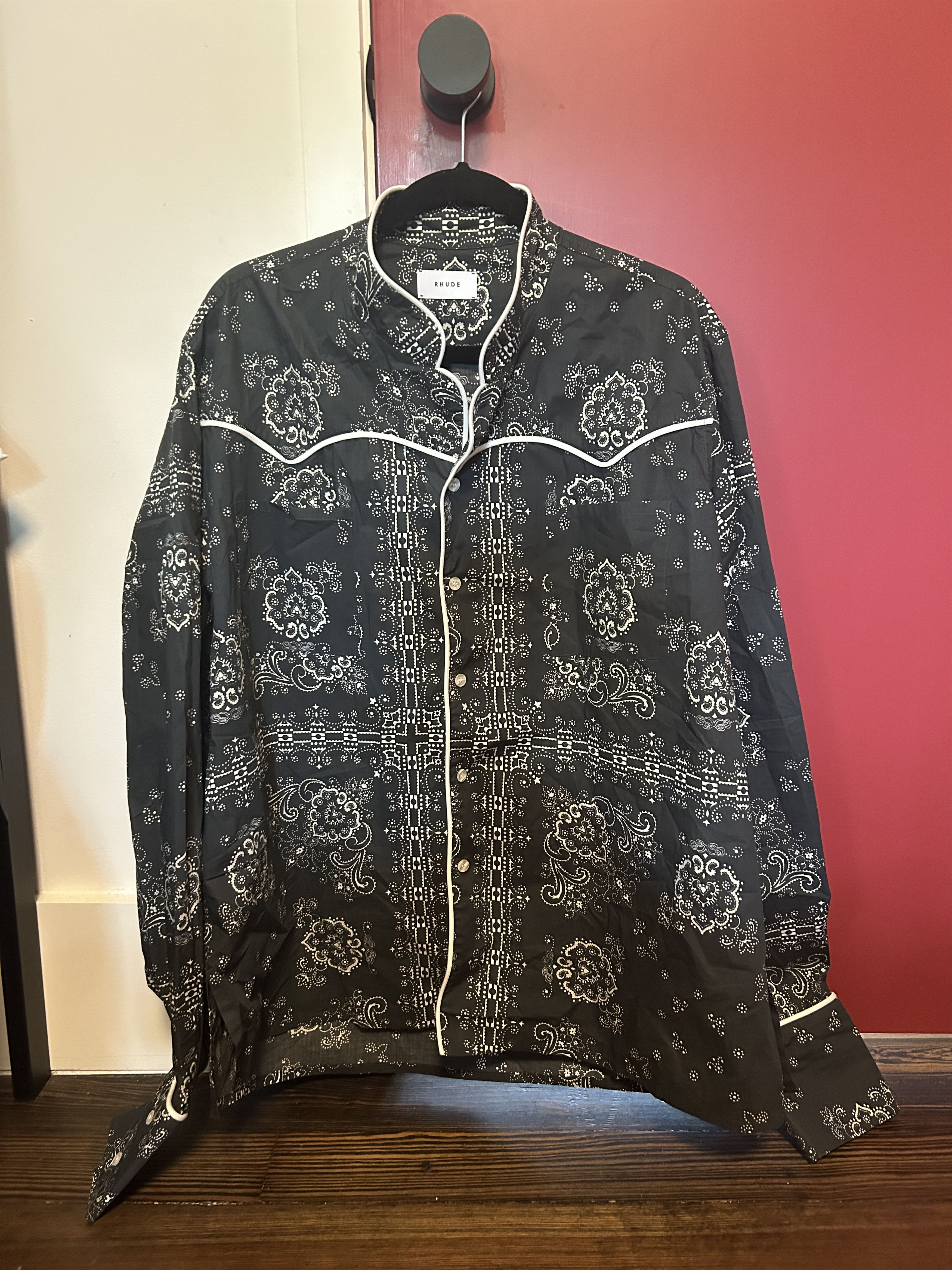 Rhude Rhude green bandana button up wind breaker Size US XL / EU 56 / 4 - 1 Thumbnail