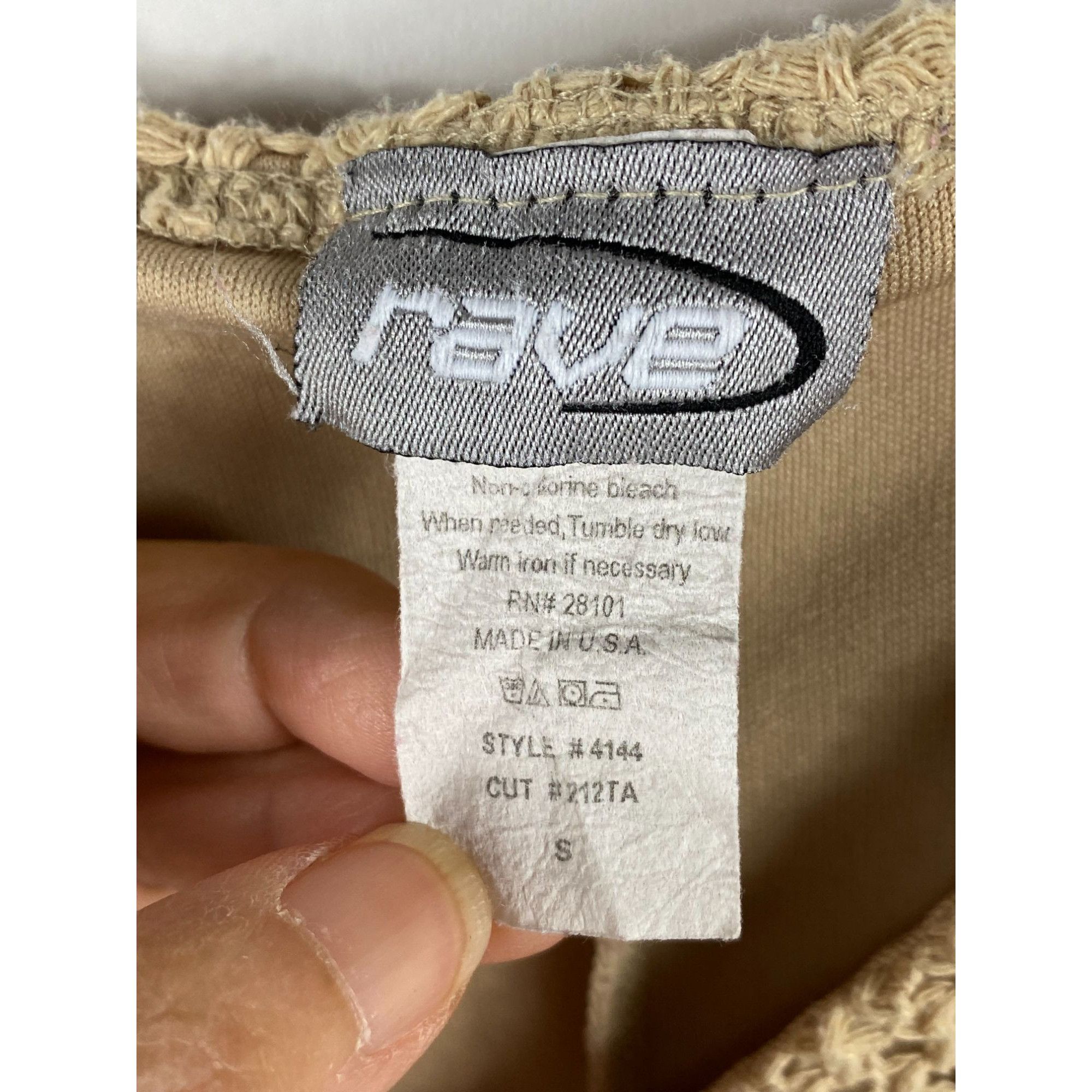 Other × Vintage Vintage Rave Crochet A-Line Dress Tan Size Small Women's Mad Size S / US 4 / IT 40 - 3 Thumbnail