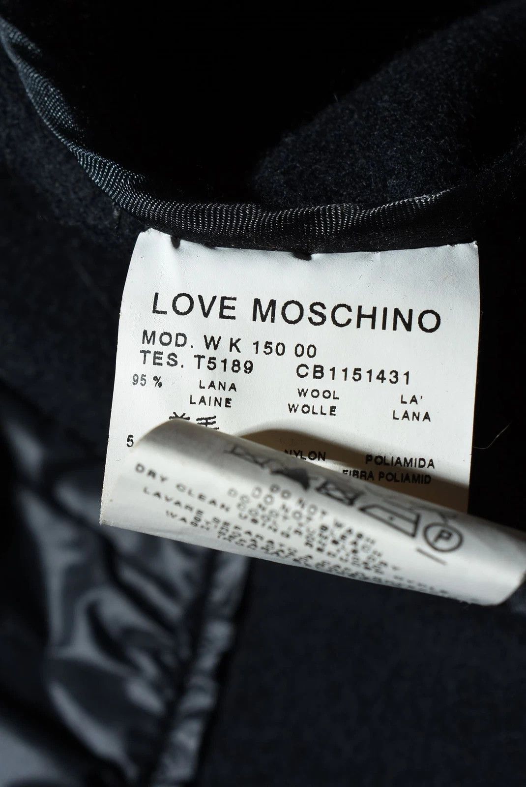 Love Moschino Women's Love Moschino Black Puffer Wool Mix Long Coat Jacket Size S / US 4 / IT 40 - 5 Thumbnail