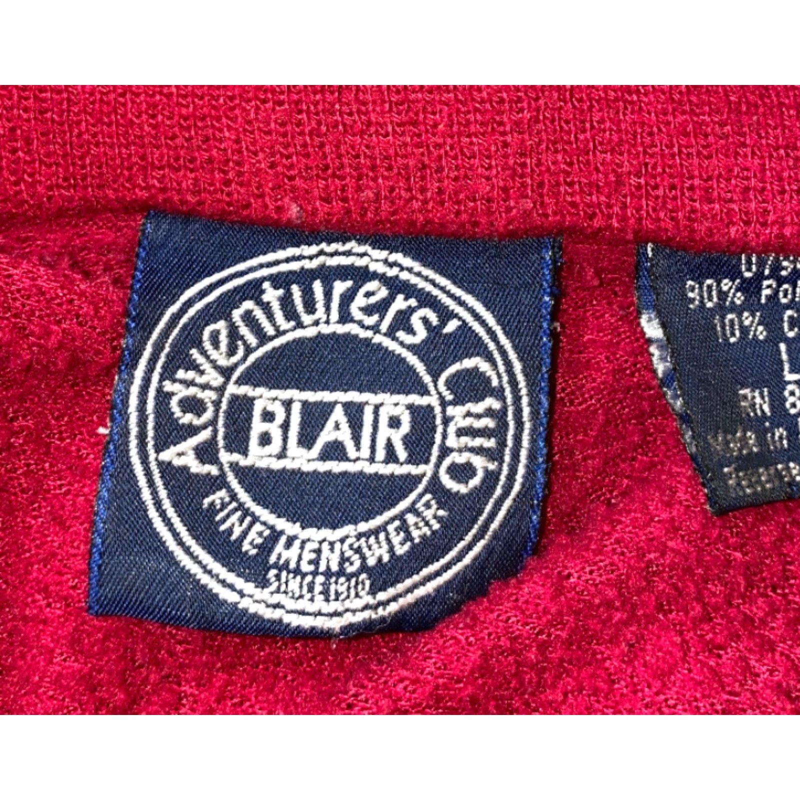 Blair Vintage Adventurers Club Men Red Fleece Lined Full Zip Track Jacket Size L Size US L / EU 52-54 / 3 - 2 Thumbnail