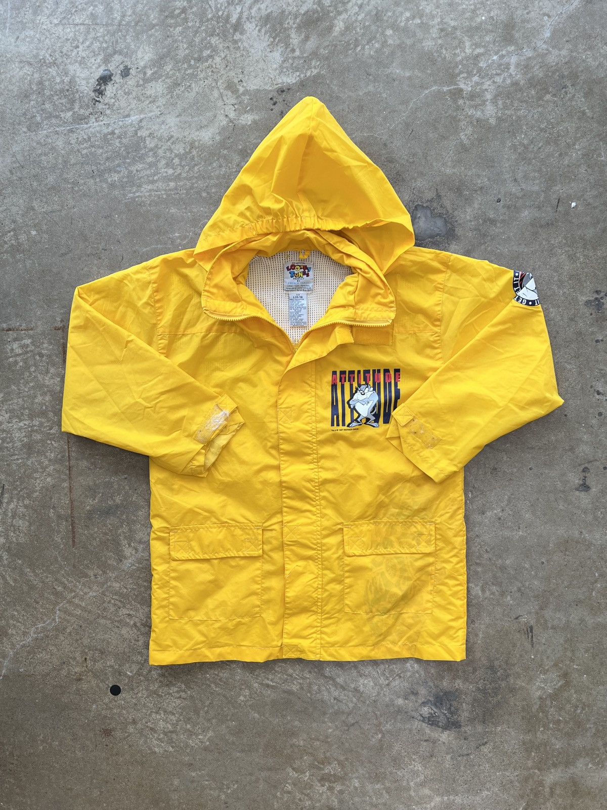 Warner Bros Vintage Looney Tunes 1997 Taz Raincoat Youth Large 14/16 Size US XS / EU 42 / 0 - 5 Thumbnail