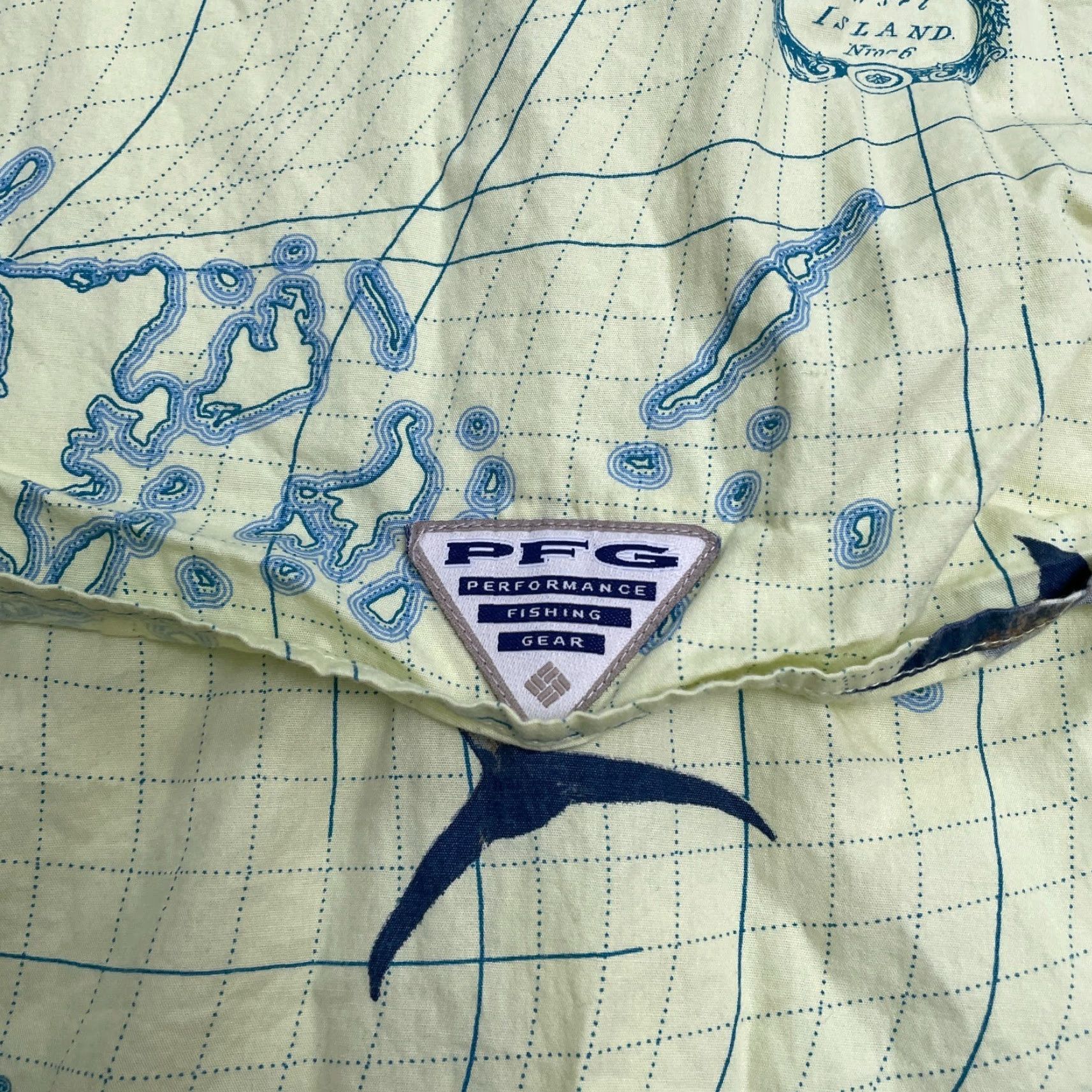 Vintage Columbia Bonehead PFG Shirt Mens Button-Up Short Sleeve Yellow Pattern Fish Outdoor Casual Regular Size L Mens Size US L / EU 52-54 / 3 - 4 Thumbnail