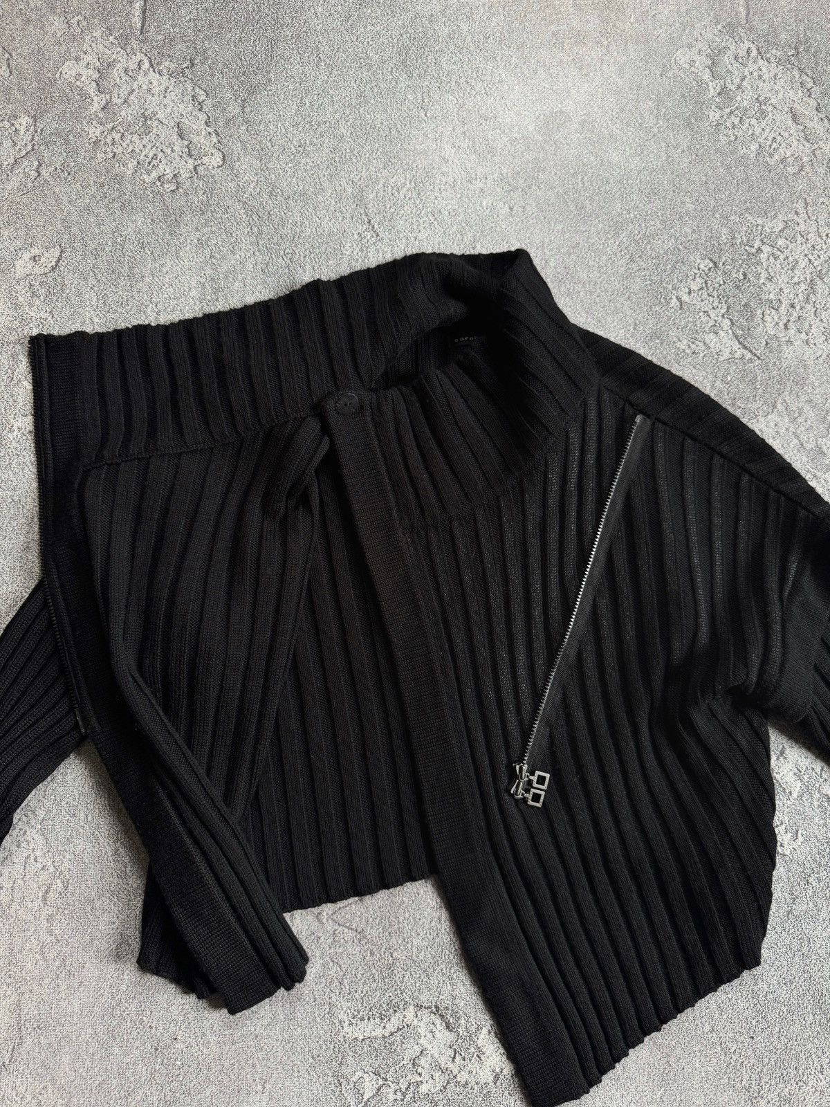 Sarah Pacini Sarah Pacini Vintage Asymmetrical Knit Zip Cardigan Sweater Size ONE SIZE - 3 Thumbnail