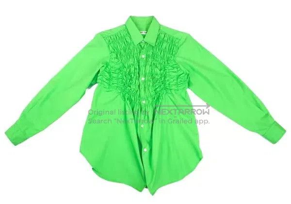 Comme des Garcons Comme Des Garcons Green Retro Lace Shirt Size XS / US 0-2 / IT 36-38 - 2 Thumbnail