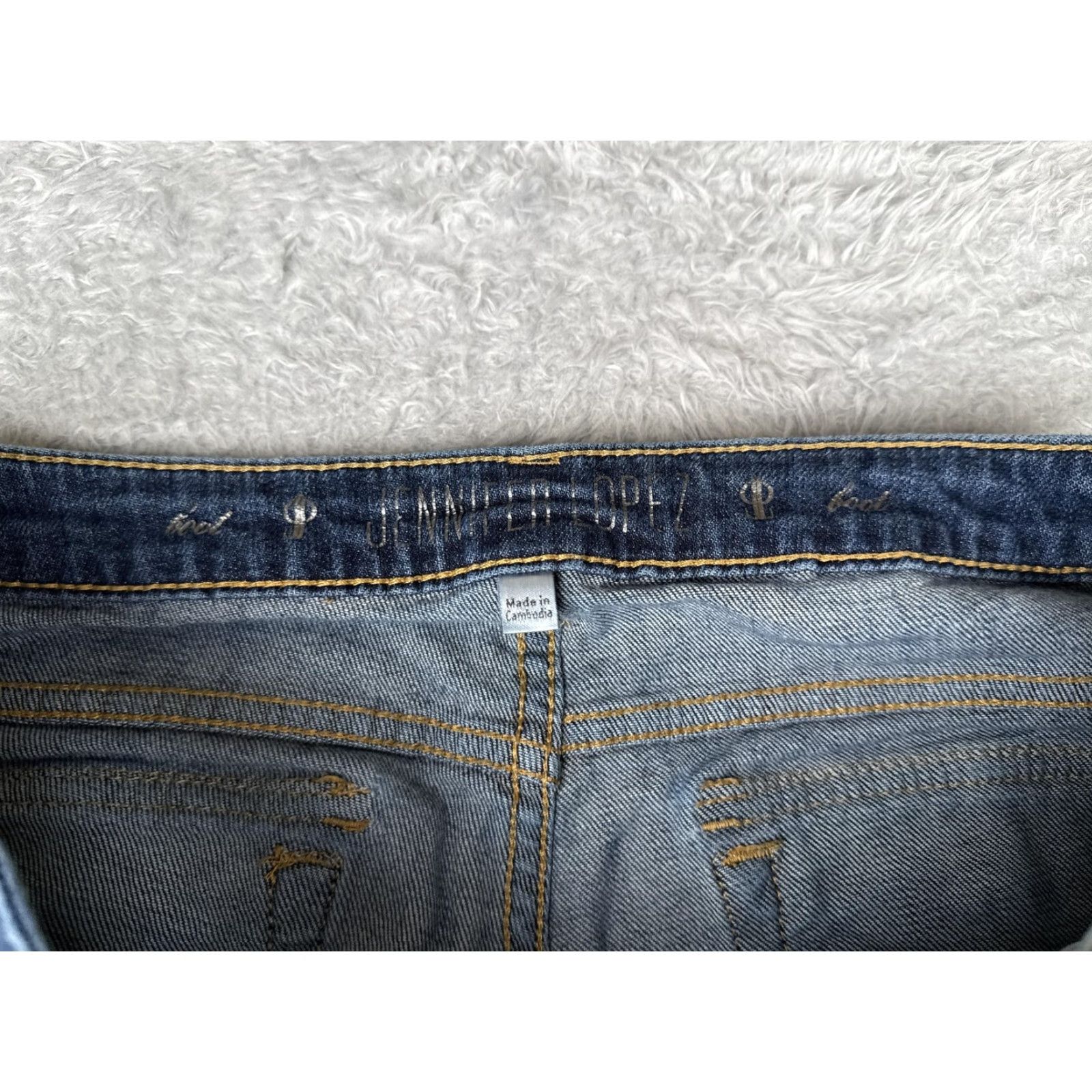 Vintage Jennifer Lopez Jeans Womens 30x31 Blue Bootcut Flap Pockets Denim Cotton Blend Size 30" / US 8 / IT 44 - 6 Thumbnail