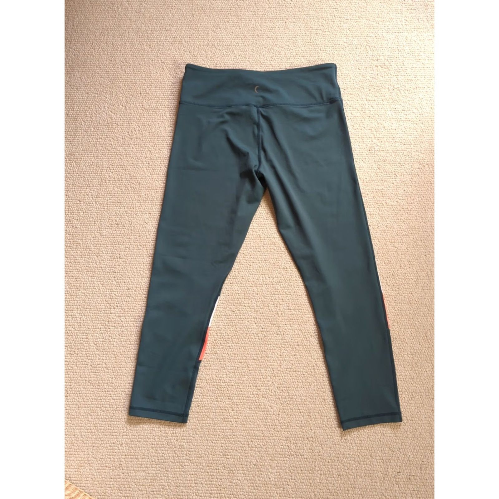 Vintage Active Zyia leggings Womens Leggings Cropped 14 Green Coral White Stripe Athleisure Sports Womens Size 36" / US 14 / IT 50 - 4 Thumbnail
