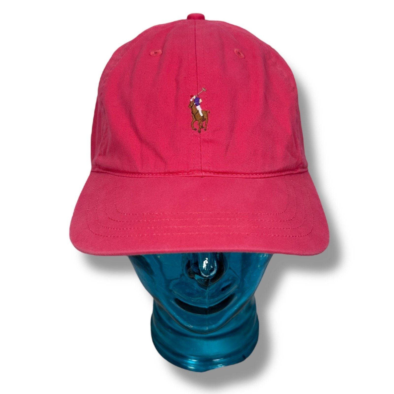 Polo Ralph Lauren Vintage Polo Ralph Lauren Dad Strapback Hat Pink Size ONE SIZE - 1 Thumbnail