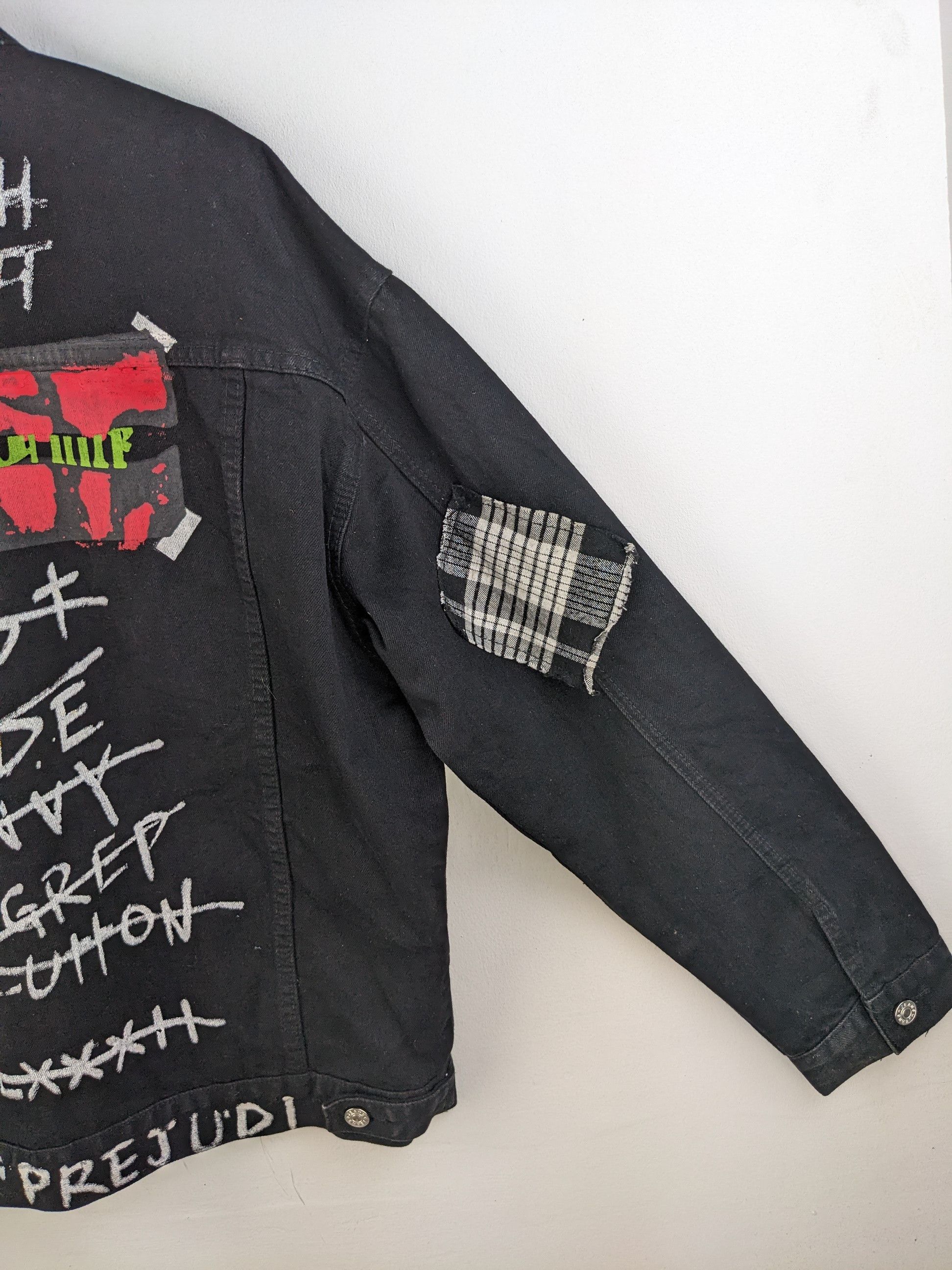 Japanese Brand × Vintage 🇯🇵 Vintage Denim Jacket Bondage Patchwork Custom Harajuku Size US XL / EU 56 / 4 - 12 Thumbnail