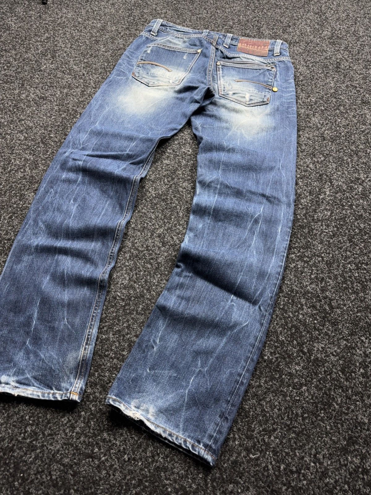 G-Star Vntg 00s G-Star RAW Y2K Faded Zip Pocket Rock Denim Jeans Size US 32 / EU 48 - 13 Thumbnail