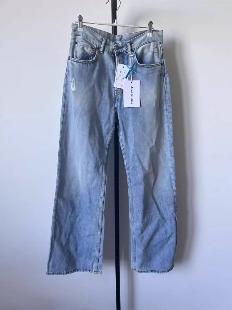 Acne Studios Slightly loose washed cotton zipper mid-waist