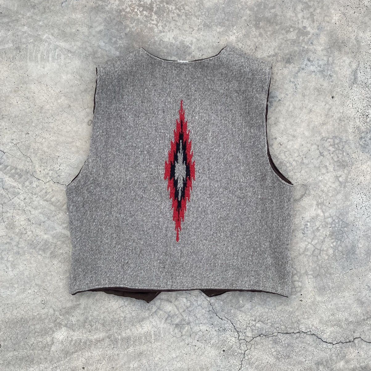 Vintage Rare Vintage Chimayo Wool Vest - Navajo Pattern - Size US S / EU 44-46 / 1 - 2 Thumbnail