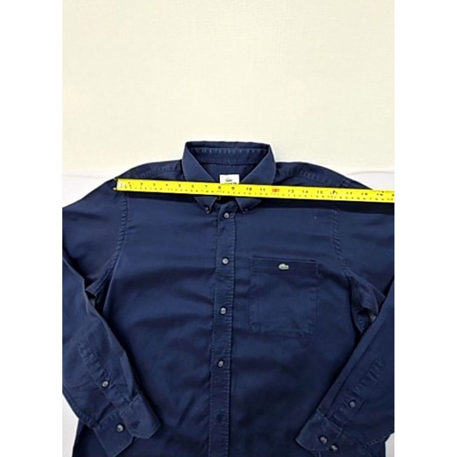 Lacoste Lacoste Navy Blue Slim Fit Long Sleeve Cotton Button Down M Shirt Mens Size US M / EU 48-50 / 2 - 4 Thumbnail