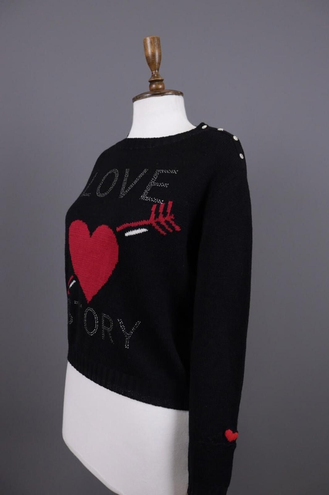 Designer Princess Goes Hollywood Black Knit Sweater Size 36 Size M / US 6-8 / IT 42-44 - 8 Thumbnail