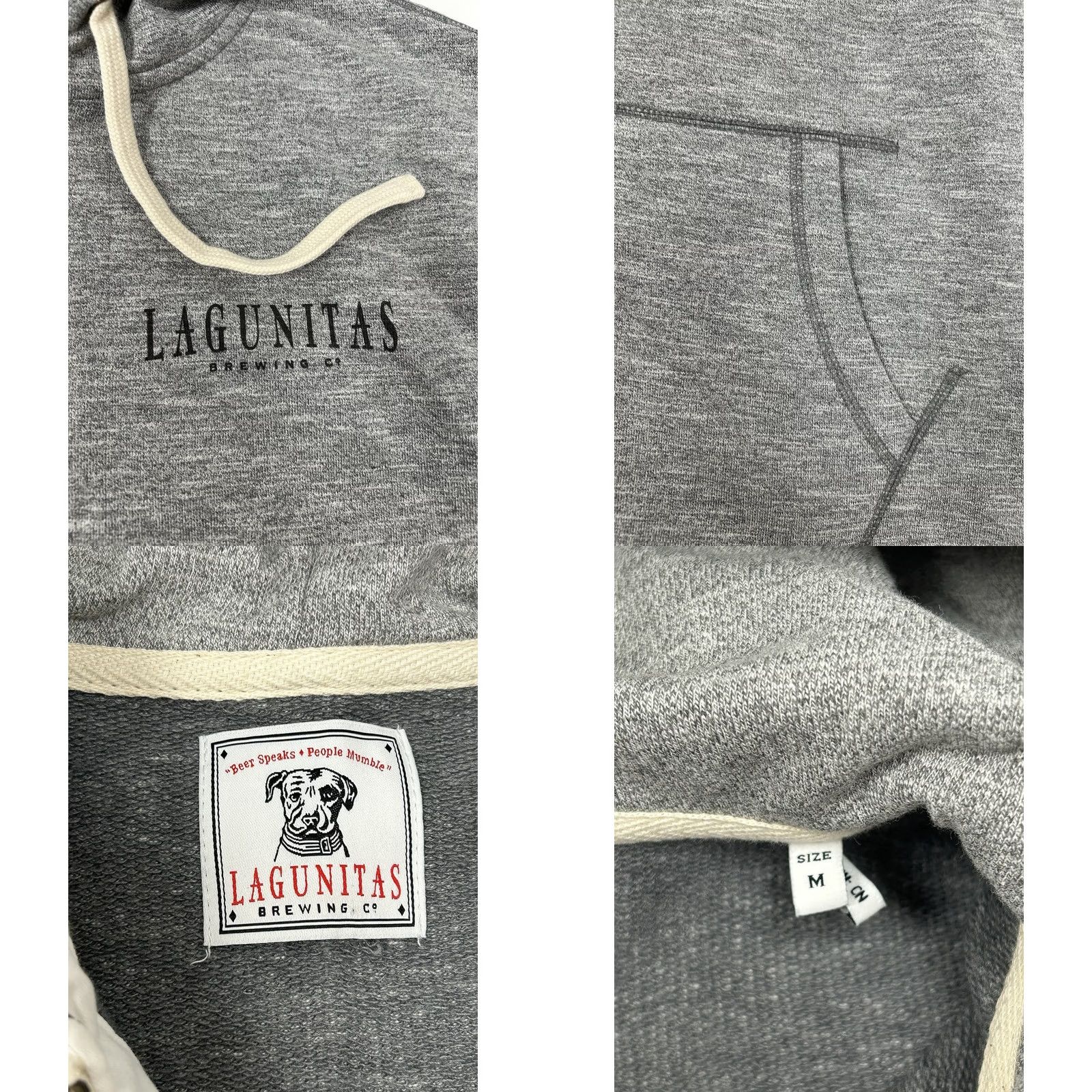 Vintage Lagunitas Brewing Company Hoodie Zip Up Sweatshirt Medium Grey Dog Logo 80s 90s Beer Mens Size US M / EU 48-50 / 2 - 8 Thumbnail