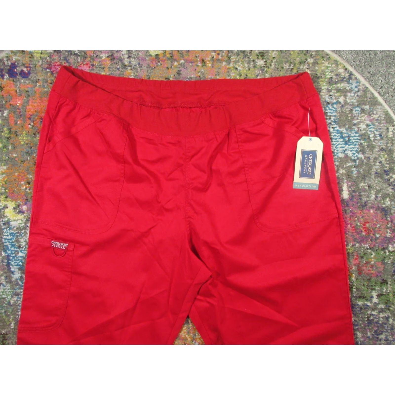 Cherokee Cherokee Workwear Scrub Pants Men's 2XL Red Solid Modern Classic NWT NEW Size US 39 - 5 Thumbnail