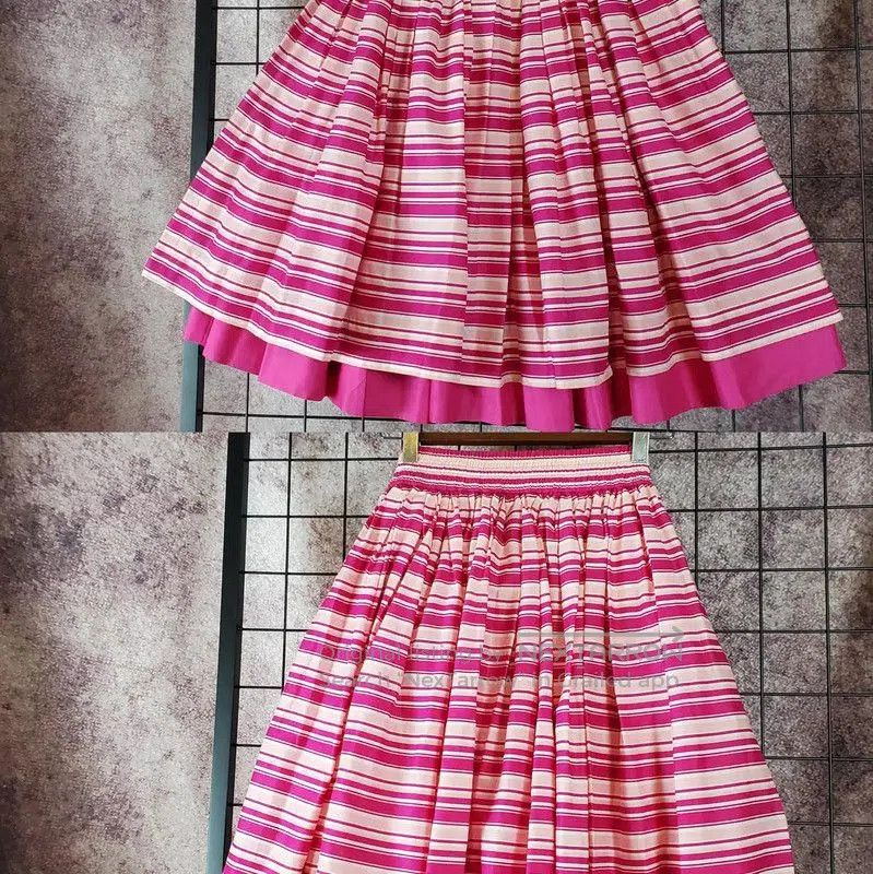 Dior Dior Pleated Skirt in Spring Pink Stripes . Size 26" / US 2 / IT 38 - 2 Thumbnail