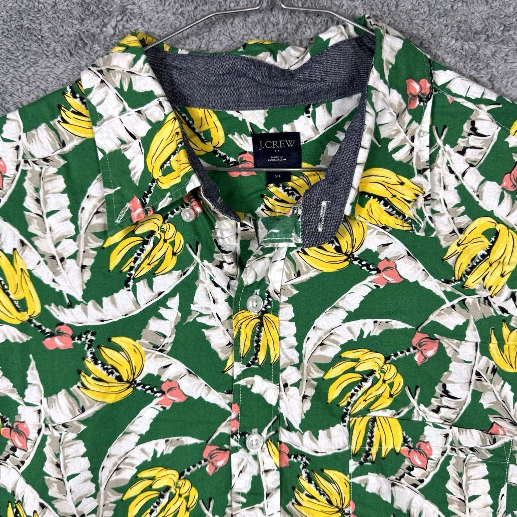 J.Crew J.CREW Shirt Mens XL Slim Fit Short Sleeve Banana Floral All Over H4743 Size US XL / EU 56 / 4 - 3 Thumbnail